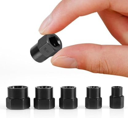 10 Pcs Nut Remover Set with Storage Case,9-19mm Impact Nut Extractor Set,Bolt Remover Tool Set,Nut Extractor Socket,Drive Socket kit,Locking Socket Tools Kit (Hight Set)