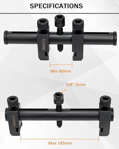Universal Adjustable Crankshaft Pulley Puller Removal Tool, Ribbed Drive Crankshaft Pulley Remover, AC Pulley Puller Ribbed Puller for Crankshafts, Alternators, A/C Units & Water Pumps (35mm-160mm)