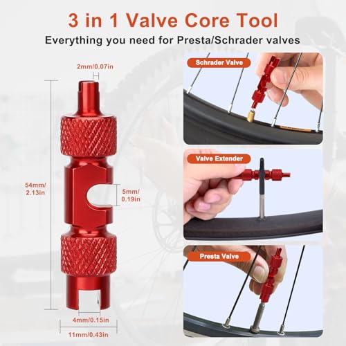 Linkstyle Tubeless Bike Repair Kit: Portable Tubeless Tire Plug Tool with Valve Core Tool for Emergency Mountain Road Gravel Bike Tire Puncture Repair | Quick Tubeless Tire Repair Without Wheel Removal