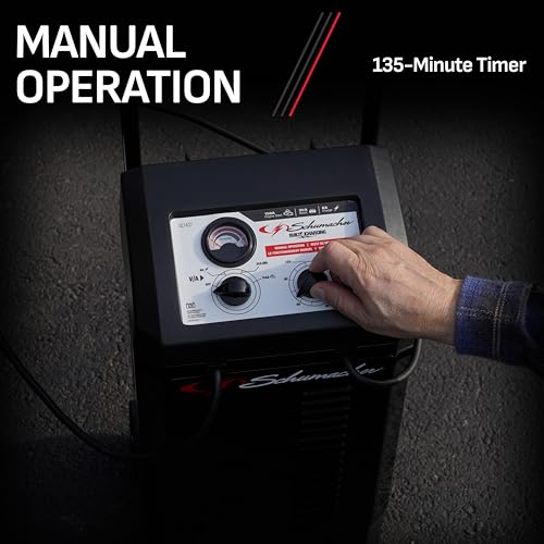 Schumacher Electric Wheeled Manual 6A Car Battery Charger and 150A Engine Starter, 2-in-1 Solution, 25A Boost, for 12V Power Sport, Automotive, and Marine Batteries, SC1437 - style: 150 Amp