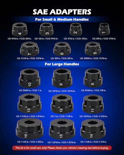 Orion Motor Tech 33pc Bearing Press Kit for Small Vehicles, Bearing Race and Seal Driver Set with Metric SAE Adapters, Seal Driver Set with 3 Knurled Handles - style: Small