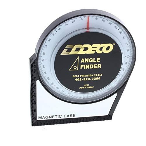 DECO Magnetic Angle Finder Gauge Tool for Chassis Setup, 4.14-Inch Diameter with Magnetic Base, Reads 0–90 Degrees with 0.5° Accuracy for Pinion Angle and Suspension Alignment
