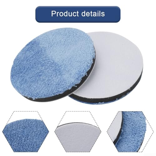 2pcs Microfiber Car Polishing Pads Set 3 or 4 or 5 or 6 or 7 Inch Foam Buffing Pads Auto Detailing Wax Compound and Scratch Removal Compatible with Rotary(6inch) - size: 6inch