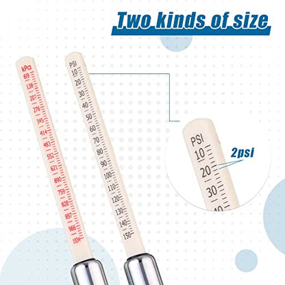 Tallew 10 Pack Dual Head Tire Pressure Gauge Heavy Duty Air Pressure Tire Gauge for Auto Truck Car RV Van Gage Range 10-150PSI, 1-10Bar (Silver) - color: Silver