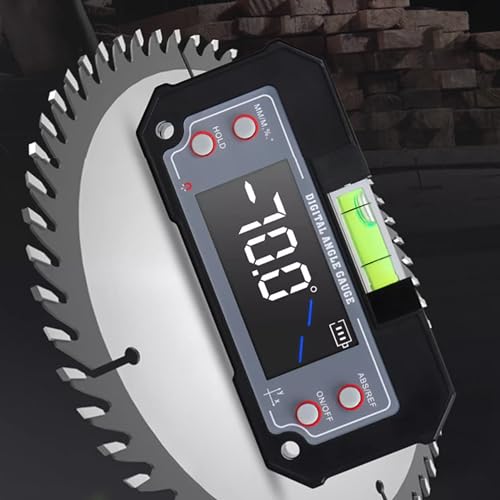 3-in-1 Digital Angle Gauge Inclinometer with Magnetic Base Dual-Axis (XY Axis) Bevel Angle Finder Backlight Display High Accuracy IP54 Waterproof for Woodworking Saw Blade Alignment & DIY Projects