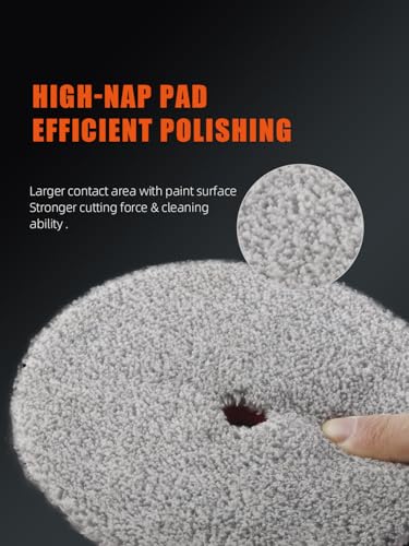 Buffing Polishing Pads, SPTA 7Pc 6.5 Inch Face for 6Inch 150mm Backing Plate Compound Buffing Sponge Pads Cutting Polishing Pad Kit For Car Buffer Polisher Compounding, Polishing and Waxing -YL6PADMIX