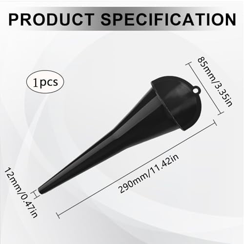 Long-Neck Oil Funnel for Automotive – Multi-Function Plastic Funnel for Oil, Gas & Lubricants – Universal Car Accessory (Black (1-Pack)) - color: Black (1-Pack)
