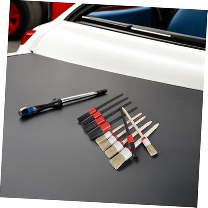 ibasenice 10pcs Car Interior Detail Dust Brush Set with Pp Bristles, Automotive Cleaning Brushes Kit for Dashboard, Air Conditioner Vents, and Engine, SUV Detailing Tool for Vehicle