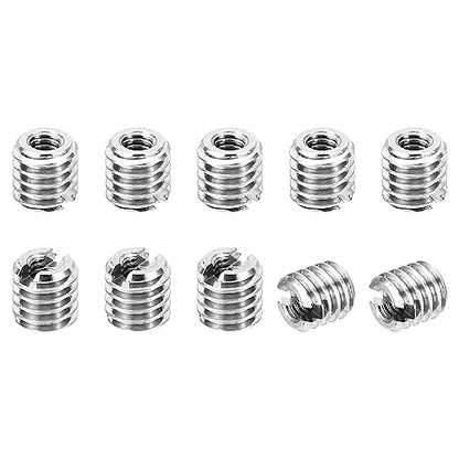 PATIKIL Thread Adapters Sleeve Reducing Nut, 10 Pcs M4*0.7 Male to M2*0.4 Female Repairing Insert Nut Screw Reducer Conversion Stainless Steel Fastener 4mm - size: M2xM4x4mm