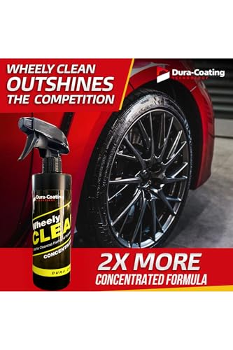 DURA-COATING TECHNOLOGY Wheely Clean Concentrate - Good for Chrome Wheel Cleaner, Clear-Coated, or Aluminum Wheel Cleaner - Professional Tire Shine & Rim Cleaner Spray - Car Care Solution - 1 oz