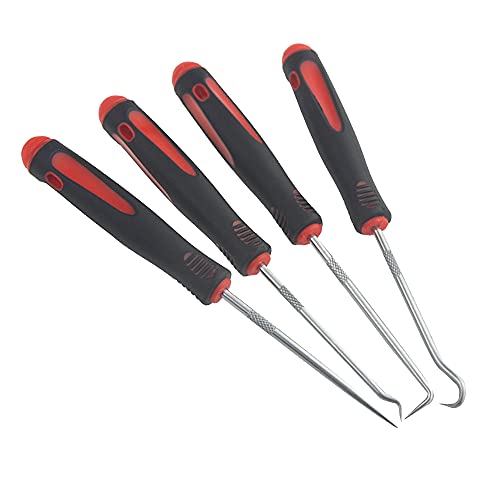 9 PCS Pick and Hook Set with Scraper for Automotive and Electronic Tool, Yellow or Red, Random Color