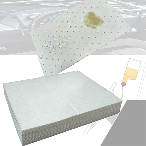 30PCS Oil Spill Absorbent Pads, 17"x13.8" | Only Absorbs Oil, Grease, Fast Cleanup For Leaks & Spills in Garage, Marine Bilge, Engine Bay, Workshops, Repels Water - color: 30 white 17"x13.8"