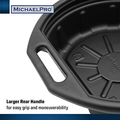 MichaelPro 16-Liter Oil Drain Pan, 4.2 Gallon, Portable, with Sprout for No-Mess Disposal| MP009063