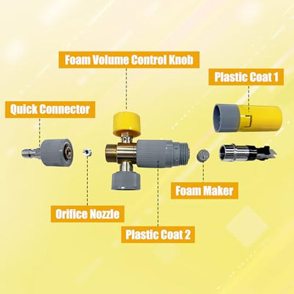 Tool Daily Foam Cannon, Small Foam Cannon for Pressure Washer, 5 Power Washer Nozzle Tips, 1/4 Inch Quick Connect - size: 100 ml