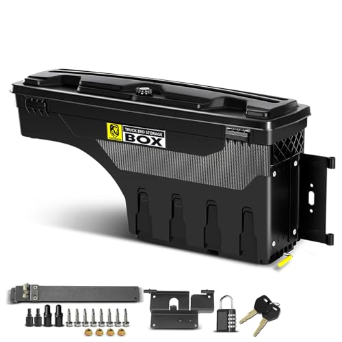 YHTAUTO Passenger Side Truck Bed Storage Tool box Compatible with 2015-2023 Chevrolet Colorado & GMC Canyon, 2019-2021 Fits 74" Bed, Lockable Swing Waterproof Wheel Well Toolbox - size: Passenger Side, style: 2015-2021