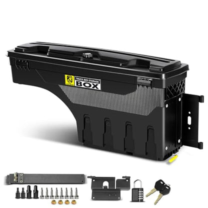 YHTAUTO Passenger Side Truck Bed Storage Tool box Compatible with 2015-2023 Chevrolet Colorado & GMC Canyon, 2019-2021 Fits 74" Bed, Lockable Swing Waterproof Wheel Well Toolbox - size: Passenger Side, style: 2015-2021