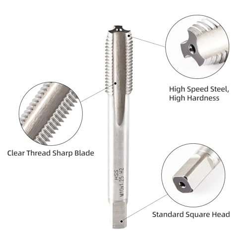 M10 x 1.25 Metric Thread Tap and Die Set, M10 x 1.25mm High-speed Steel Machine Tap Die Set Right Hand - size: M10 x 1.25mm