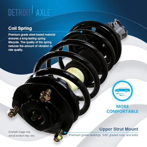 Detroit Axle - FWD Front Steering Knuckles & Wheel Hub Bearings + Struts and Coil Spring Replacement for 2004-2010 Toyota Sienna - 4pc Set - size: 4QU48619/ Big strut kit