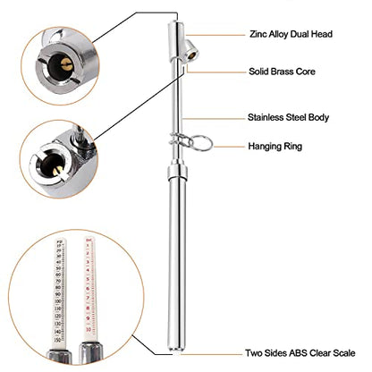 GODESON 88702 Smart Color Coded Tire Tread Depth Gauge Pack of 2 with GODESON Dual Head Tire Pressure Gauge,Heavy Duty Tire Pressure Gauge Range 10-150PSI; 1-10Bar,Dual Head Truck Air Pressure Gauge