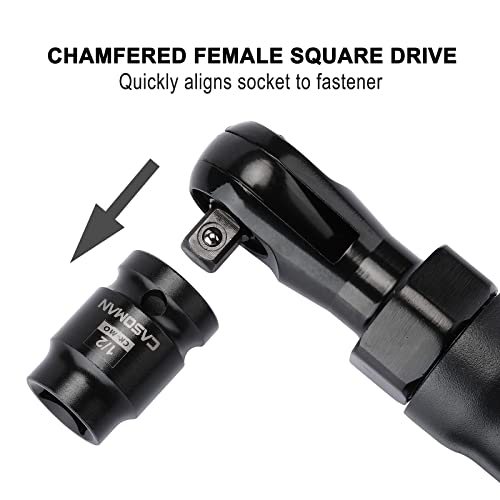 CASOMAN 8PCS 1/2-Inch Drive Pipe Plug Socket Set, Cr-Mo, SAE, Male/Female Set, 7/16", 1/2", 5/8", 9/16", Tapered Male Square Drive, Chamfered Female Square Drive - size: 1/2"Dr.