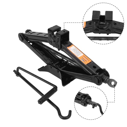 2 Set 2 Ton Scissor Jack for Car, Car Scissor Jack with Hand Crank Portable Repair Tool Rust-Resistant for auto, SUV, Trailer, Station Wagon, by GENHAKON.