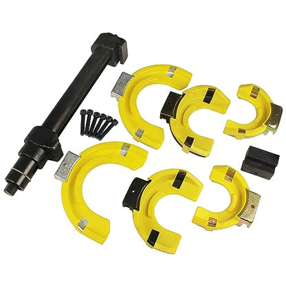 Macpherson Strut Spring Compressor Kit Interchangeable Fork Strut Coil Extractor Tool Set with Safety Guard and Carrying Case