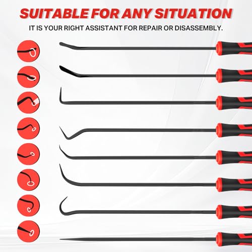10-Piece Hook and Pick Set, Automotive Pick Tool Set for Car Auto Oil Seal/O-Ring Seal, Gasket Hook, Puller Remover Tools