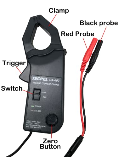 TECPEL CA-600 AC/DC Current clamp Transmitter Probe 600A