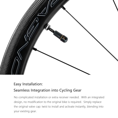RideNow Tire Pressure Monitoring System T1, Accurate Tire Pressure Detection, Long Battery Life, Support APP/Garmin Cycling Computers Display for Road & MTB Cycling Safety - color: Black