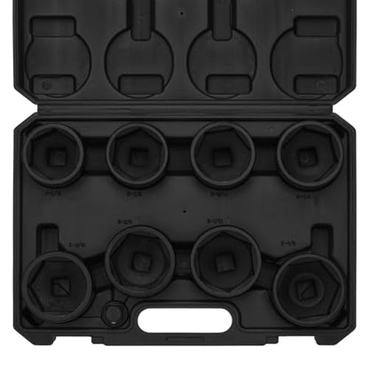 TecoTek 3/4" Drive 6-Point Impact Socket Set, 9-Piece Jumbo Assortment, Cr-Mo, SAE, 2-1/16 Inch to 2-1/2 Inch, 1/2" F to 3/4" M Impact Socket Adapter - size: 9PC SAE (2-1/16" to 2-1/2")