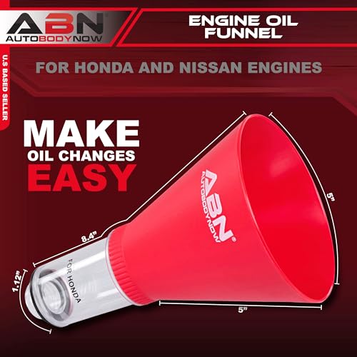 ABN Automotive Engine Oil Funnel - Compatible with Honda and Nissan for No Spill Oil Change - size: Honda & Nissan