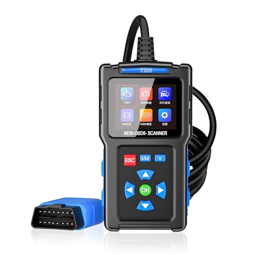 Check Engine Code Reader, OBD 2 Scanner T200, Car Diagnostic Scanner, Vehicle Code Reader for Cars and Trucks, Plug & Play with Live Data