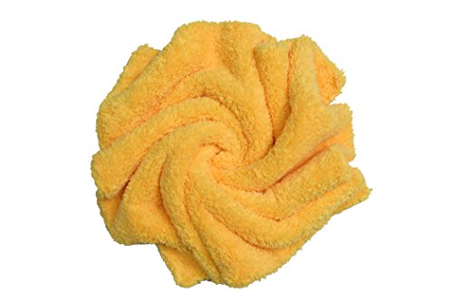 CARCAREZ Microfiber Towels for Cars, Car Drying Wash Detailing Towel with Plush Edgeless Microfiber Cloth (Yellow) - color: Yellow