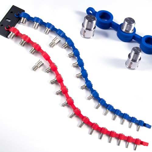 Detachable Nut and Bolt Thread Checker, Removable Stainless Steel Gauges on Flexible Silicone Loop, Identify Standard & Metric Sizes, 2-in-1 Screw Size Finder for Tight Spaces & Fixed Fasteners - size: 32 Thread Checker-S03