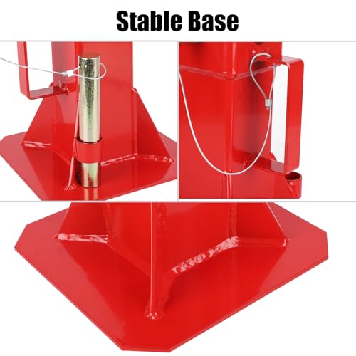 2 Pack 12-Ton Pin Lock Jack Stands, Adjustable Height 11''-18'', Heavy Duty Steel Support Stands with Large Saddle and Locating Lugs, Wide Base Safety Jack Stands for Semi-Trucks, RVs, Tractors - size: 12T