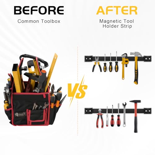 DGSL Magnetic Tool Holder Strip 10 Pack, 12In Heavy Duty Tool Organizer Magnetic Strip, Tool Magnet Bar For Garage Tool Organization - size: 12 In x 10