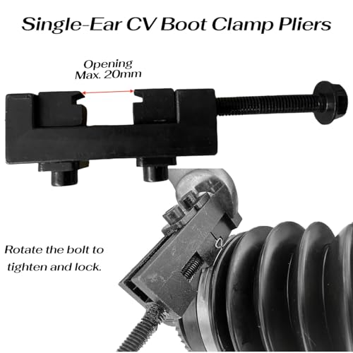 CV Boot Clamp Pliers, Single Ear Hose Drive Shaft CV Axle Boot Clamp Removal and Installation Tool, Adjustable Jaw, Fits Toyota Lexus Subaru more, OEM 09521-24010