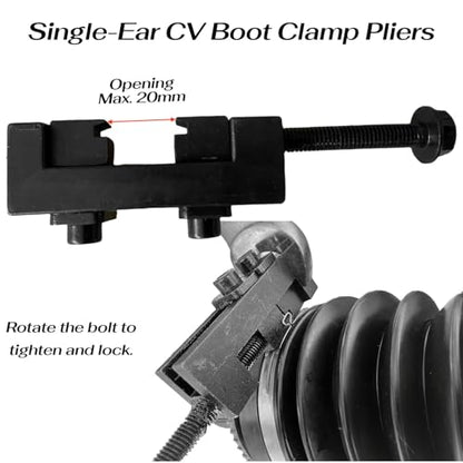 CV Boot Clamp Pliers, Single Ear Hose Drive Shaft CV Axle Boot Clamp Removal and Installation Tool, Adjustable Jaw, Fits Toyota Lexus Subaru more, OEM 09521-24010