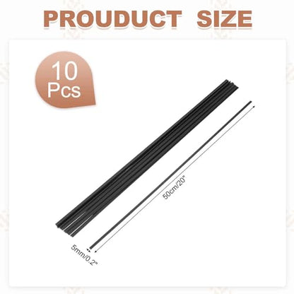 MECCANIXITY 20 Inch Plastic Welding Rods, Double Strand Round Sticks ABS Welding Rods for Plastic Welder Kayak Car Bumper Repair Pack of 10 2.5x5mm, Black - color: Black, size: 20 Inch