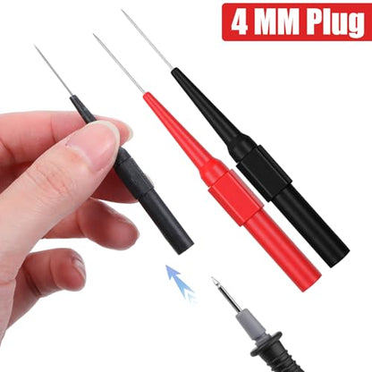 10 Pcs Test Probe Pins Back Probe Kit, 0.7mm Multimeter Probes Non-Destructive Insulation Wire Piercing Needle, Super Tip Multimeter Probes for Car Tester & Automotive Testing Tools