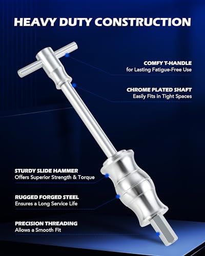 Orion Motor Tech Blind Hole Collet Bearing Race and Seal Puller Extractor Kit, Slide Hammer Pilot Insert Inner Bearing Removal Tool Set, 16 Pieces | 16pc Slide Hammer Pilot Insert Inner Bearing Removal Tool Set, Blue Case - color: blue