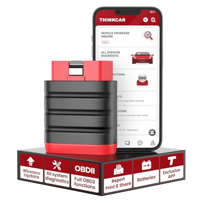 THINKCAR Thinkdiag Mini Bluetooth OBD2 Scanner Diagnostic Tool, OE Full-System Car Scanner for iOS & Android, Check Engine Light Fault Code Reader Scan Tool for Vehicles