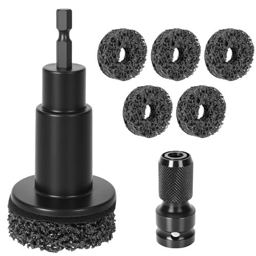 Eascor Wheel Hub Cleaning Tool, Wheel Hub Resurfacing Kit, Wheel Stud Cleaner, Quick Rust Removal for Lug Studs and Rotors, Fits 1/2” Wrenches Or Electric Drill, Automotive Maintenance Tool1