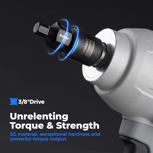 toolant 3/8"drive impact hex bit socket set 27PCS,Hex Drive, SAE/Metric, 5/32"-11/16",4mm-17mm, S2 Steel Air Drive Allen Socket set,Impact Grade，Anti-Roll Design - size: 3/8" drive - 4mm-17mm - 27 PCS