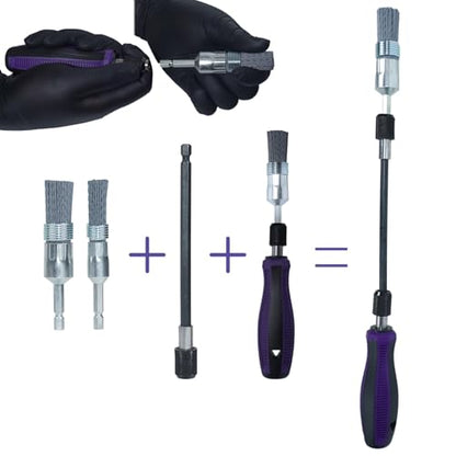 19 Pieces Injector Seat and Manhole Cleaning Set, Universal Injector Seat Cleaning Brush Kit, Injector Nozzle Sealing Tool for Most Diesel Engines.