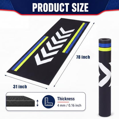 Drydiet Motorcycle Mat Garage Floor Rug Washable Parking Mats for Garage Floors Non Slip Oil Absorbent Pad Rubber Backing Layer Protects Floor (Arrow Style,78 x 31 Inch) - size: 78 X 31 Inch, style: Arrow Style
