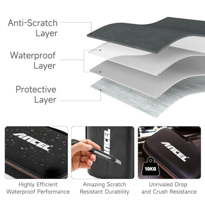 ANCEL Waterproof Storage Case Bag for HD100 Heavy Duty Truck Scanner and Other Testers - Durable Zipper Carry Box (8.66’’ x 6.22’’ x 3.15’’) - style: Case for Hd100