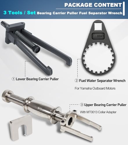 Camoo 3 PCS Lower Bearing Carrier Puller, Upper Bearing Carrier Puller & Fuel Filter Water Separator Wrench for Yamaha, Johnson, Evinrude, Mercury, Honda, Mercruiser Outboard Tool