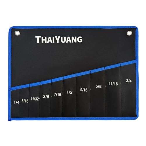 Wrench Roll Up Pouch Bag Wrench Organizer Tool Holder with 10-Pockets SAE (Not Including Wrench) - style: 10 Pockets