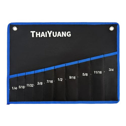 Wrench Roll Up Pouch Bag Wrench Organizer Tool Holder with 10-Pockets SAE (Not Including Wrench) - style: 10 Pockets